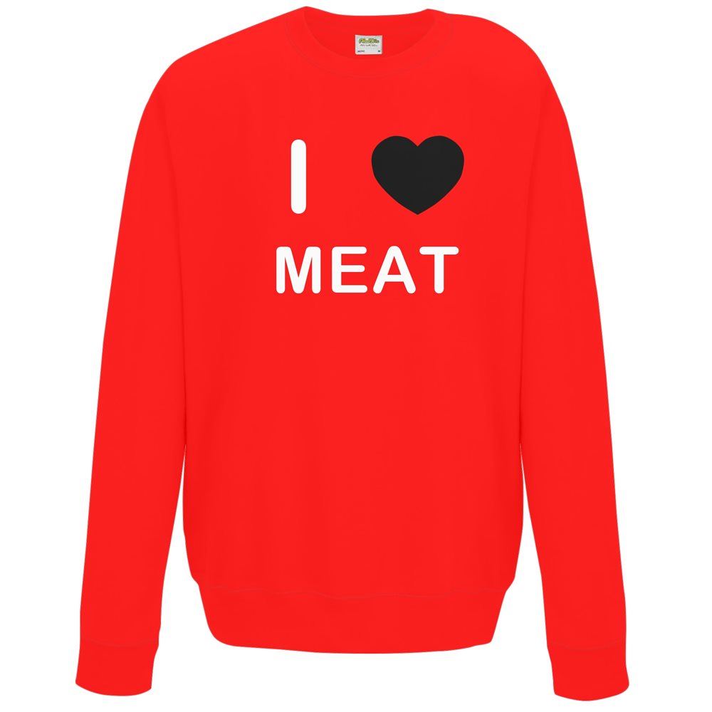 Meat I Love Sweater Pullover Adult Crew Neck Long Sleeved Sweatshirt - Picture 19 of 34