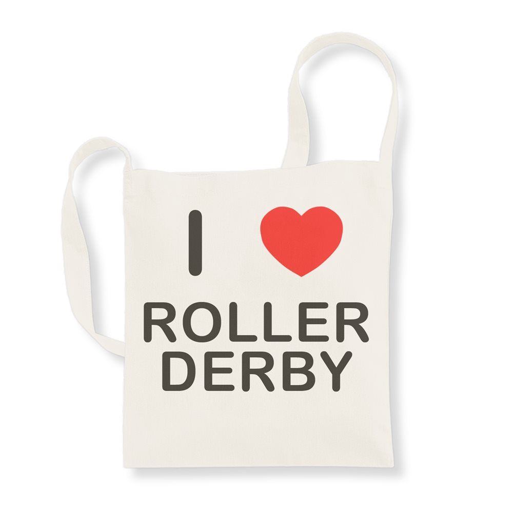 Bolso Roller Derby I Love de algodón reutilizable con asa larga - Imagen 3 de 8