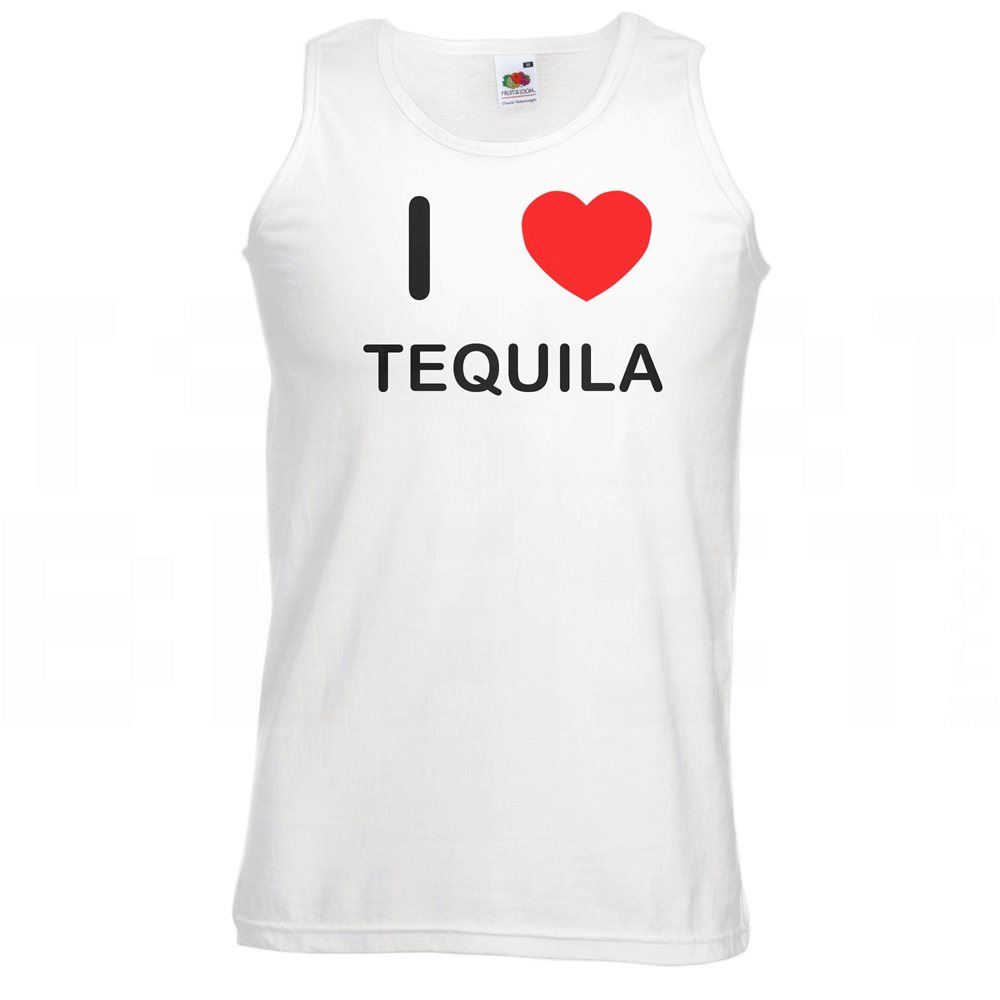 Tequila I Love Heart Vest Adult Crew Neck Athletic Gym Vest - Afbeelding 13 van 18