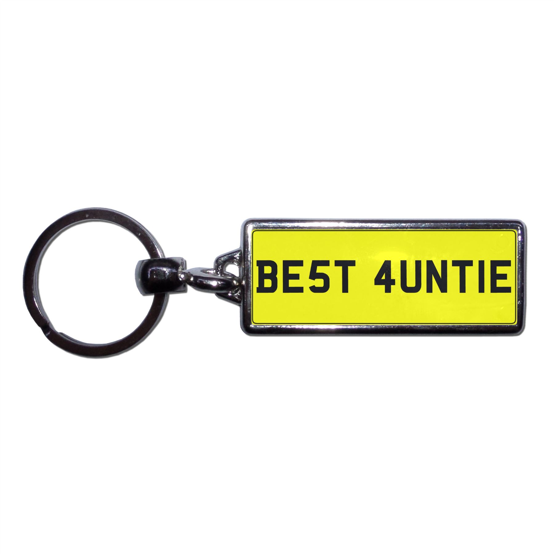 BEST AUNTIE - UK Number Plate Key Ring | Choose Medallion / Plastic / Metal - Picture 7 of 8