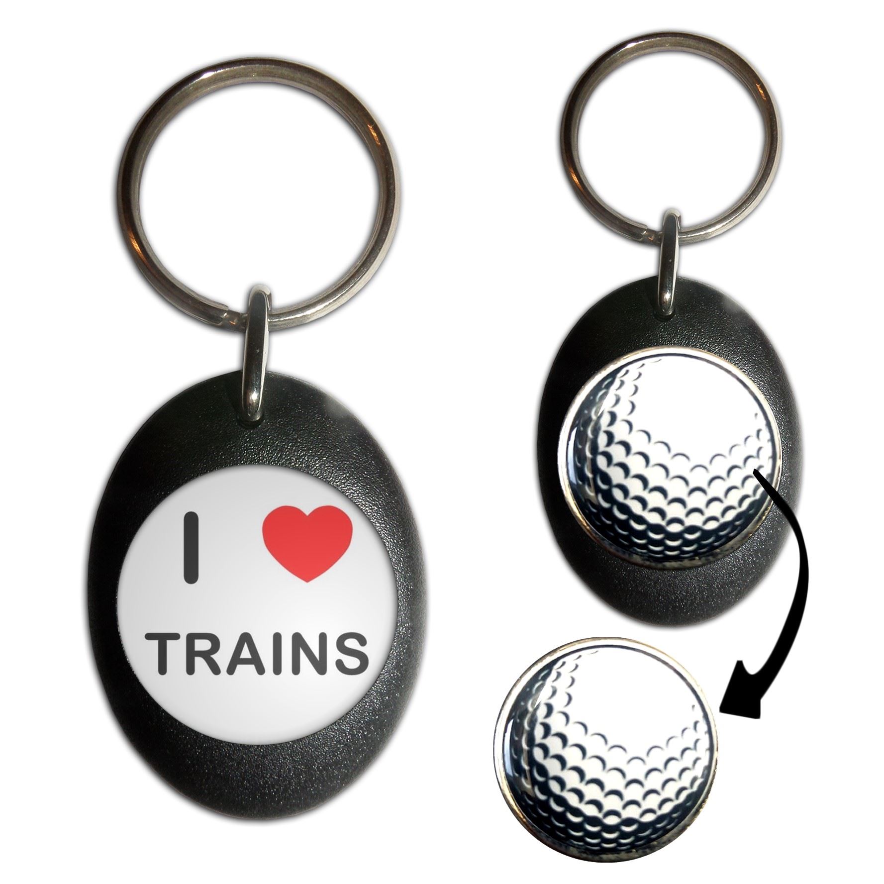 Trains I Love Golfball Marker Schlüsselanhänger (43 mm x 33 mm) - Bild 3 von 12
