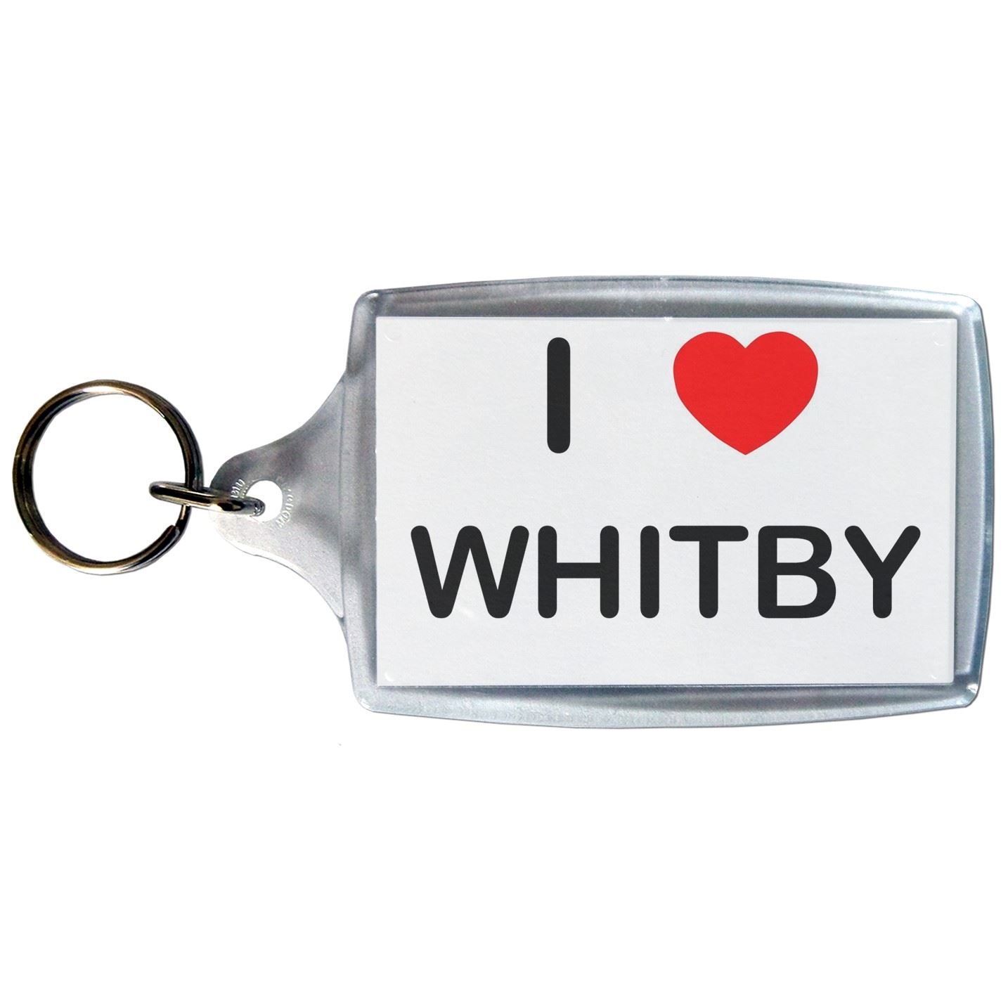 Whitby I Love Heart Clear Plastic Key Ring (S, M or L) - Picture 3 of 8