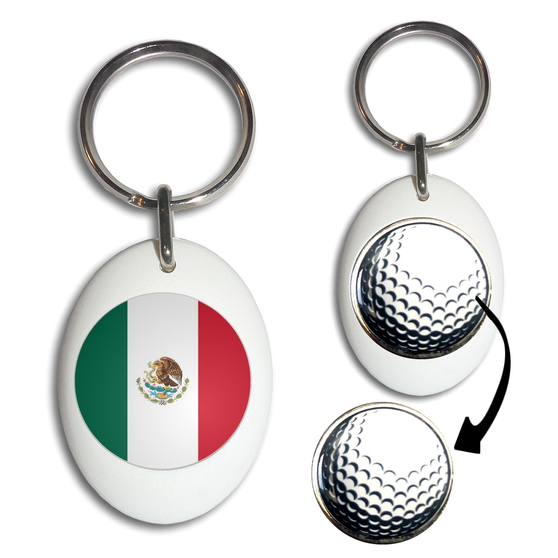 Schlüsselanhänger Mexiko Flagge Golfball Markierung (43 mm x 33 mm) - Bild 11 von 12