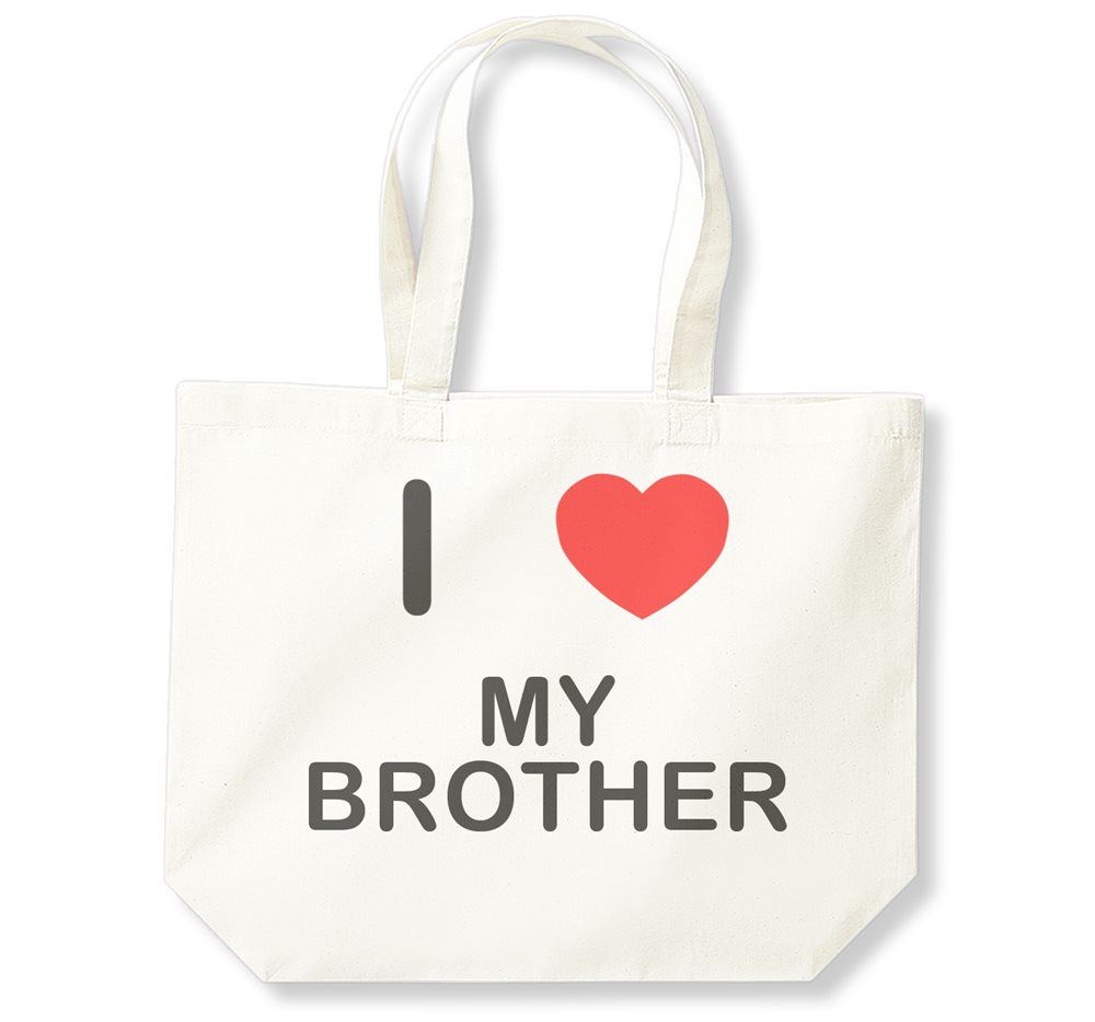 My Brother I Love Cotton Shopping Bag (Black, White, Natural) - Picture 3 of 8