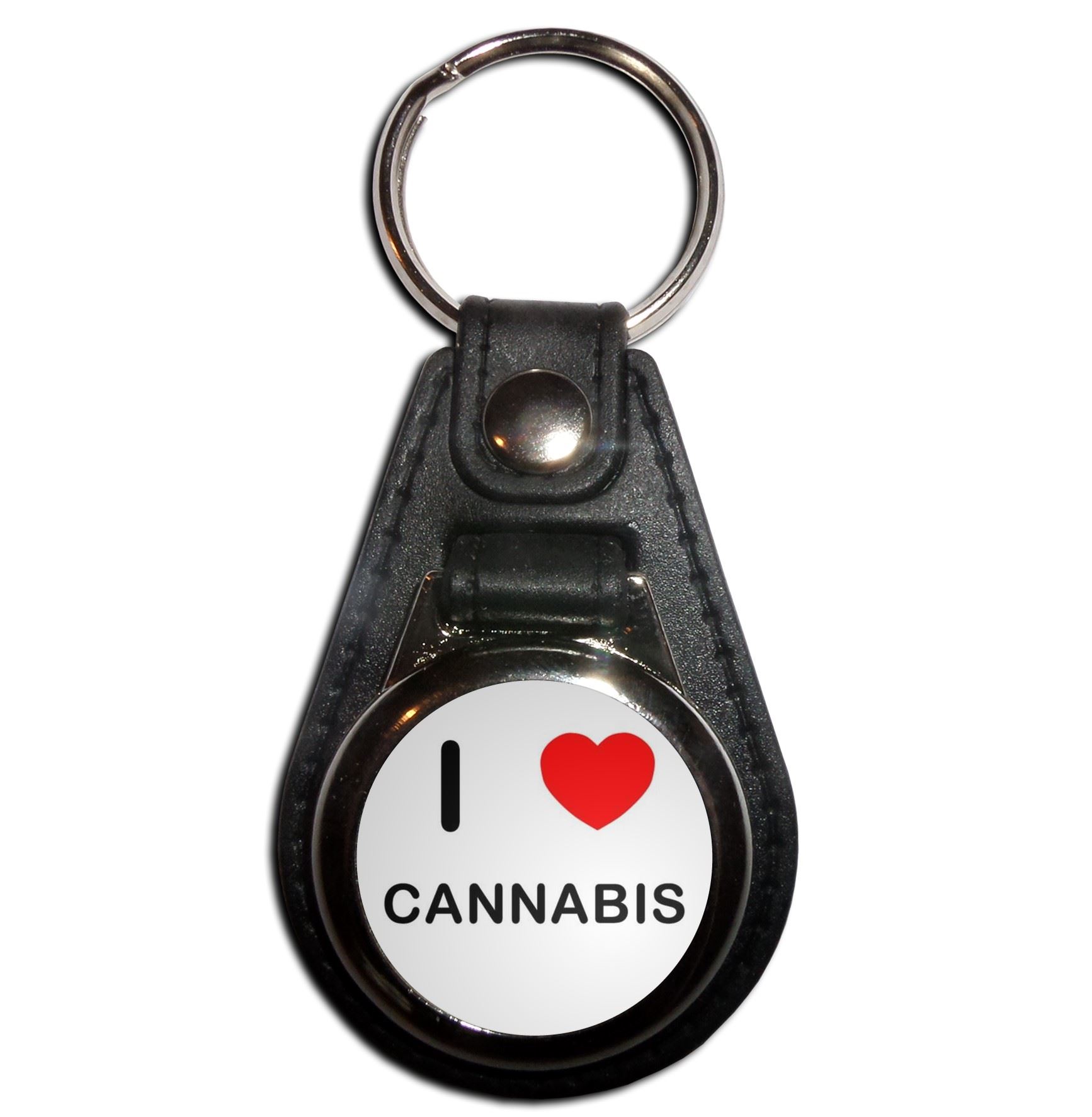 Cannabis I Love Plastic Medallion Key Ring (61mm x 38mm) - Picture 3 of 12