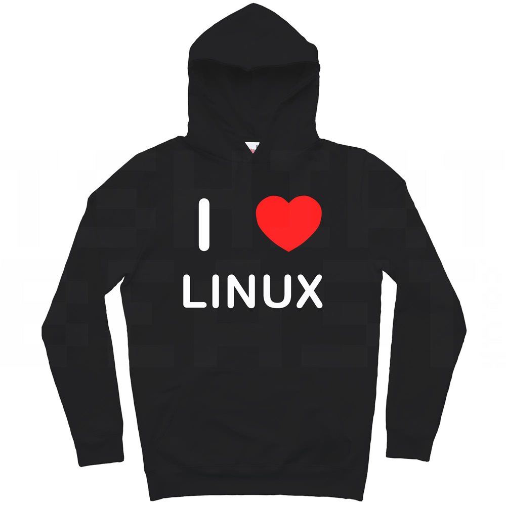 Linux I Love Hoodie Pullover Adult Long Sleeved - Picture 9 of 34
