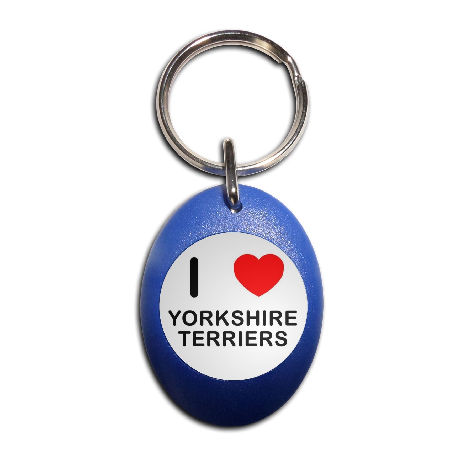 Yorkshire Terriers I Love Heart Plastic Oval Key Ring (43mm x 32.5mm) - Picture 5 of 10
