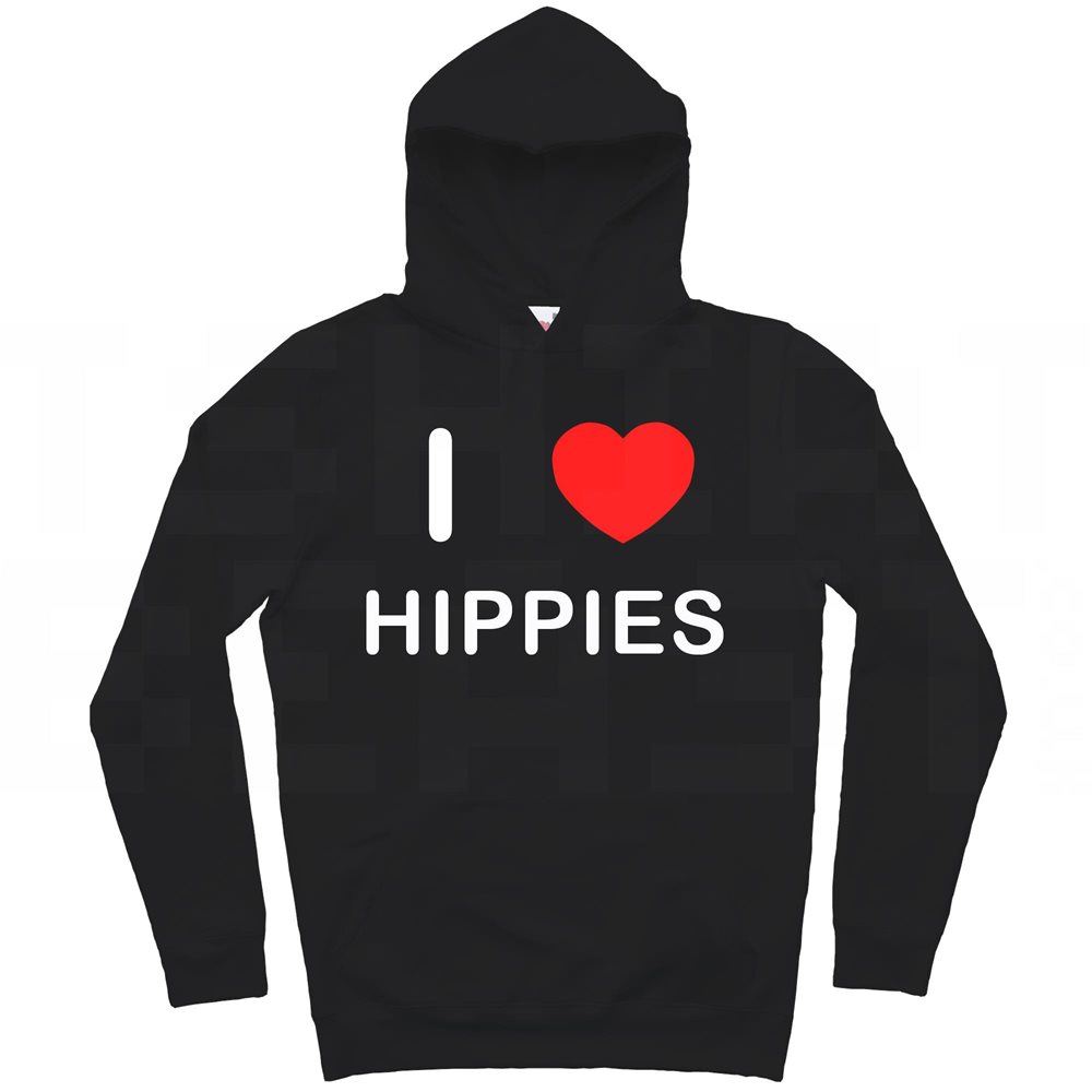 Hippies I Love Hoodie Pullover Adult Long Sleeved - Picture 5 of 34