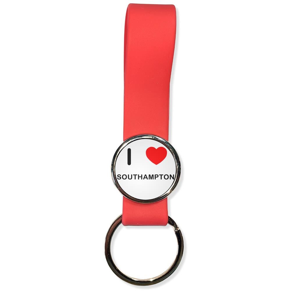 Southampton I Love Silicone Loop Key Ring (35mm x 120mm)