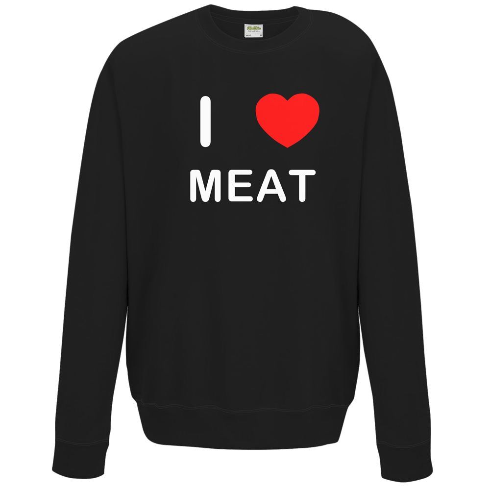Meat I Love Sweater Pullover Adult Crew Neck Long Sleeved Sweatshirt - Picture 5 of 34