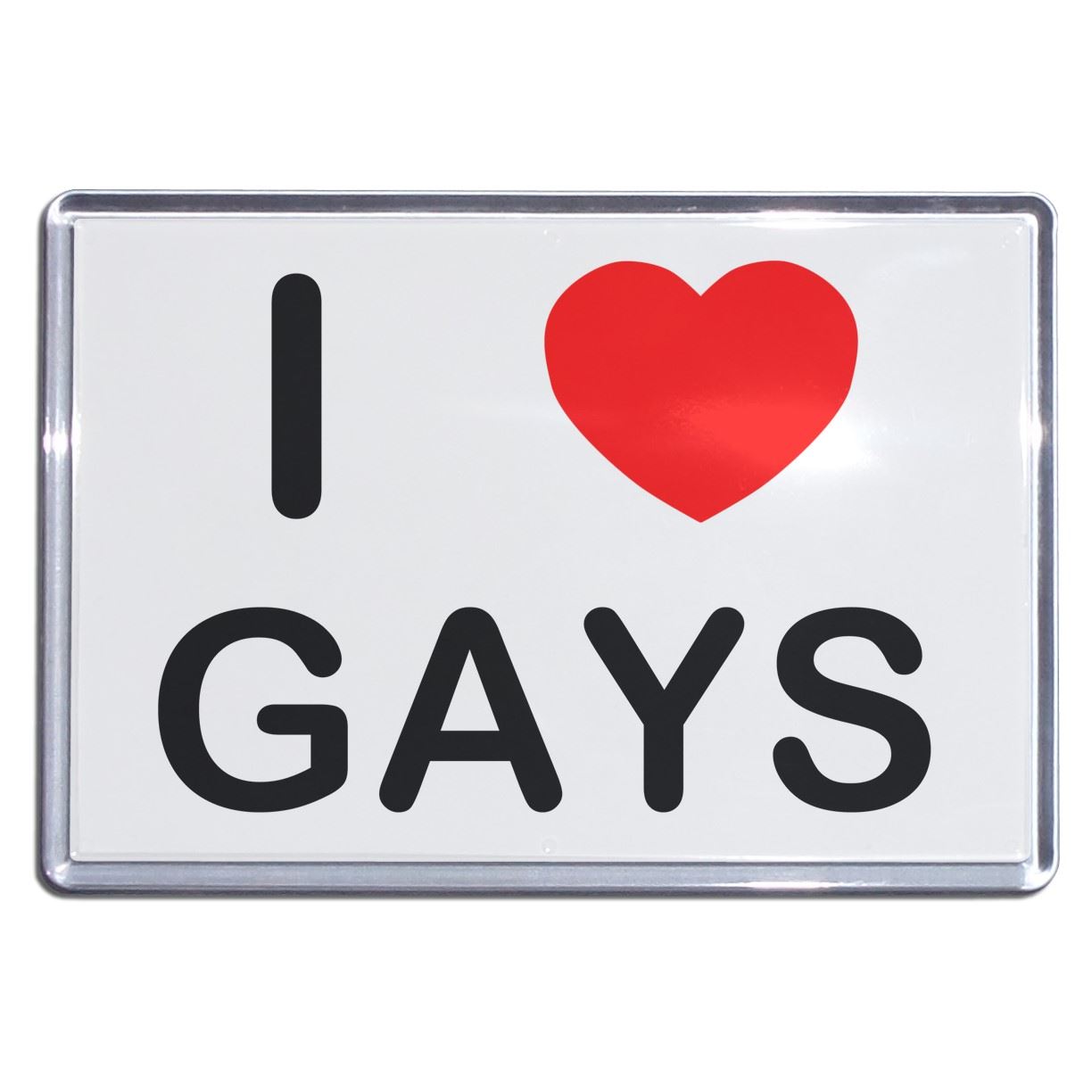Gays I Love Herz Kunststoff Kühlschrankmagnet (S, M, L, XL) - Bild 3 von 10