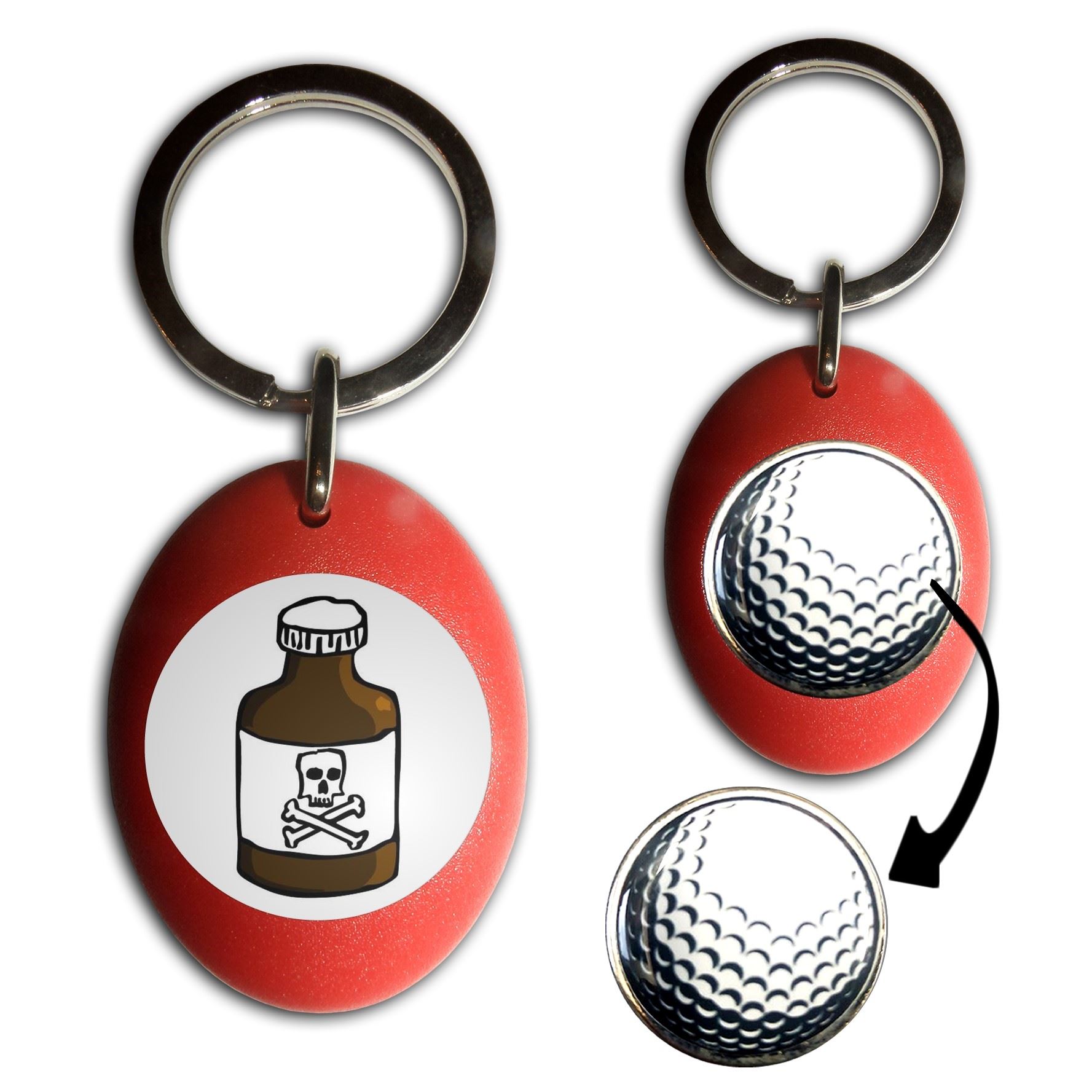 Schlüsselanhänger Giftflasche Golfballmarker (43 mm x 33 mm) - Bild 7 von 12