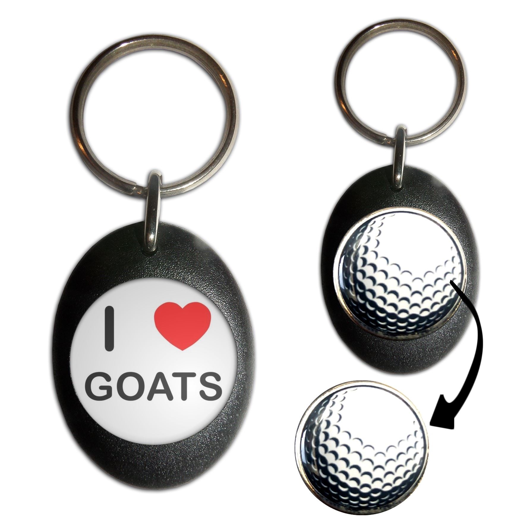 Goats I Love Golf Ball Marker Key Ring (43mm x 33mm) - Picture 3 of 12
