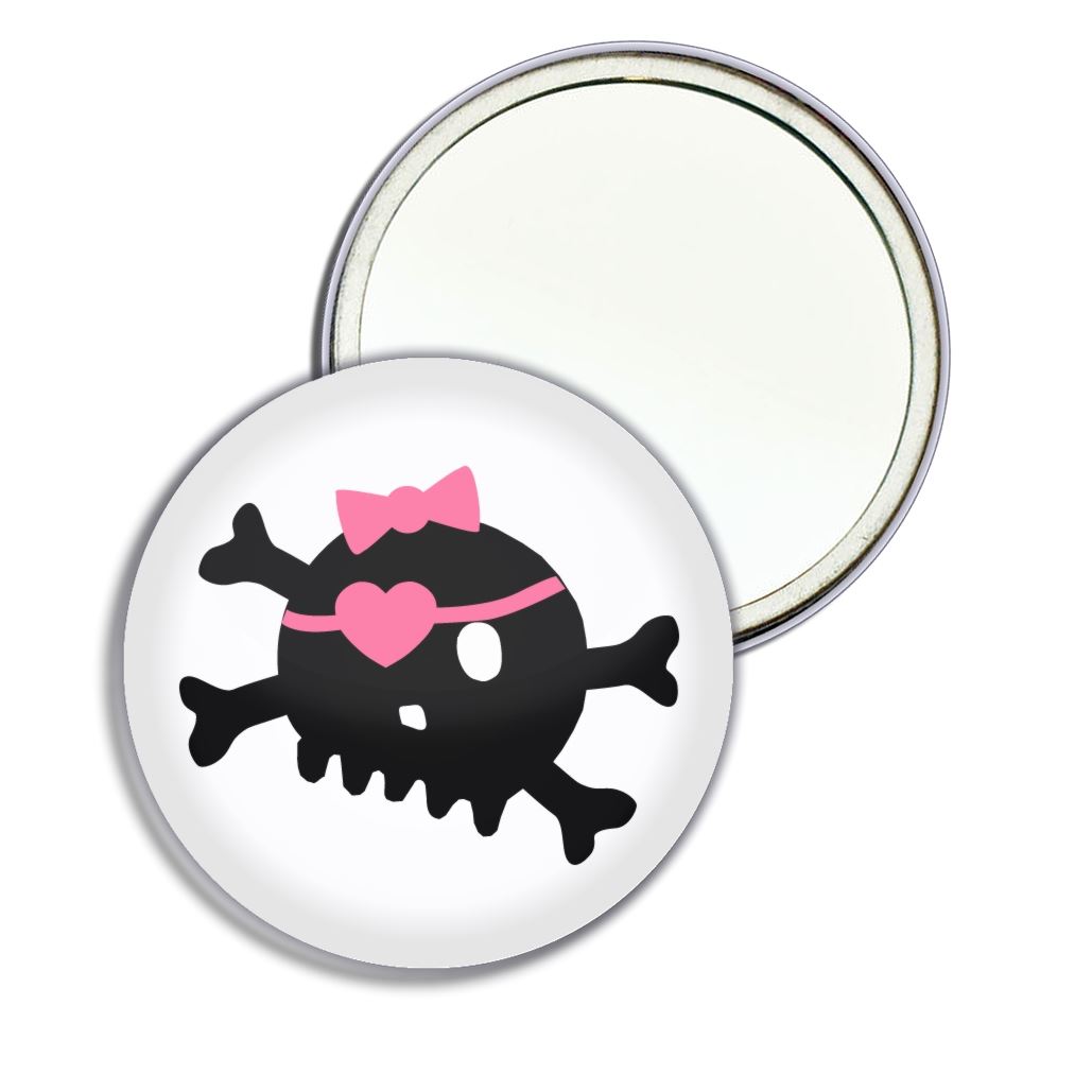 Calavera Blanca con Arco Espejo Redondo Bolsillo Compacto (55mm o 77mm) - Imagen 3 de 6