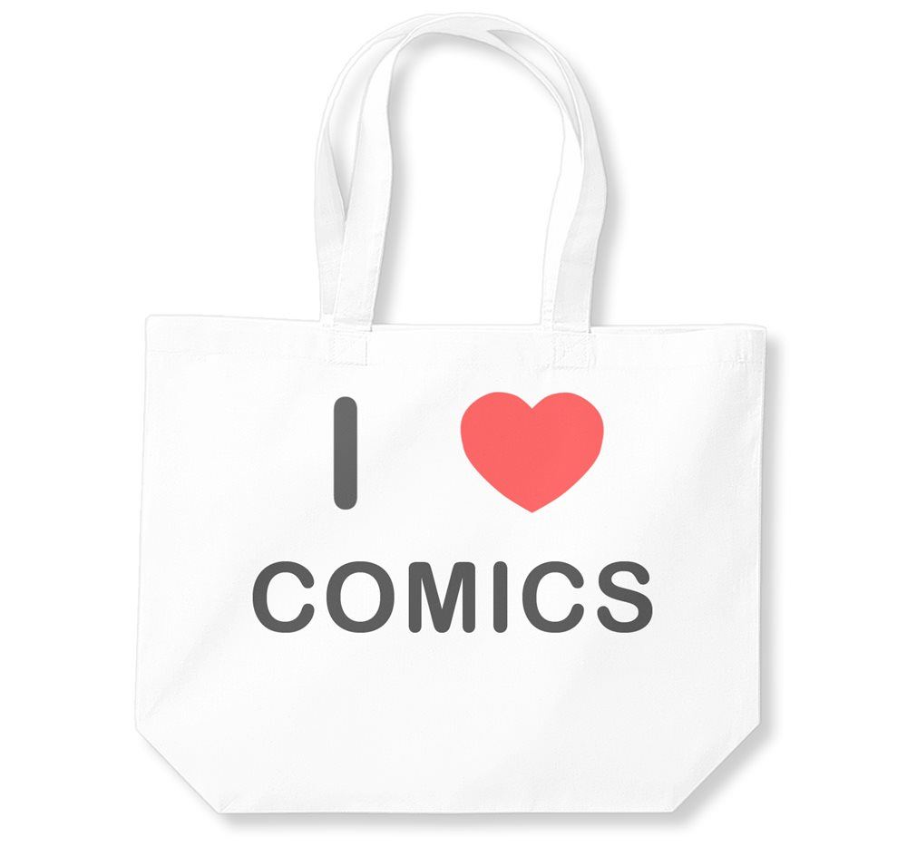 Comics I Love Cotton Shopping Bag (Black, White, Natural) - Picture 7 of 8