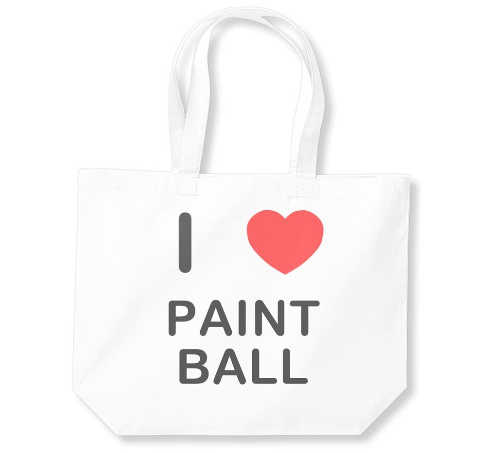 Bolsa de compras de algodón Paint Ball I Love (negro, blanco, natural) - Imagen 7 de 8