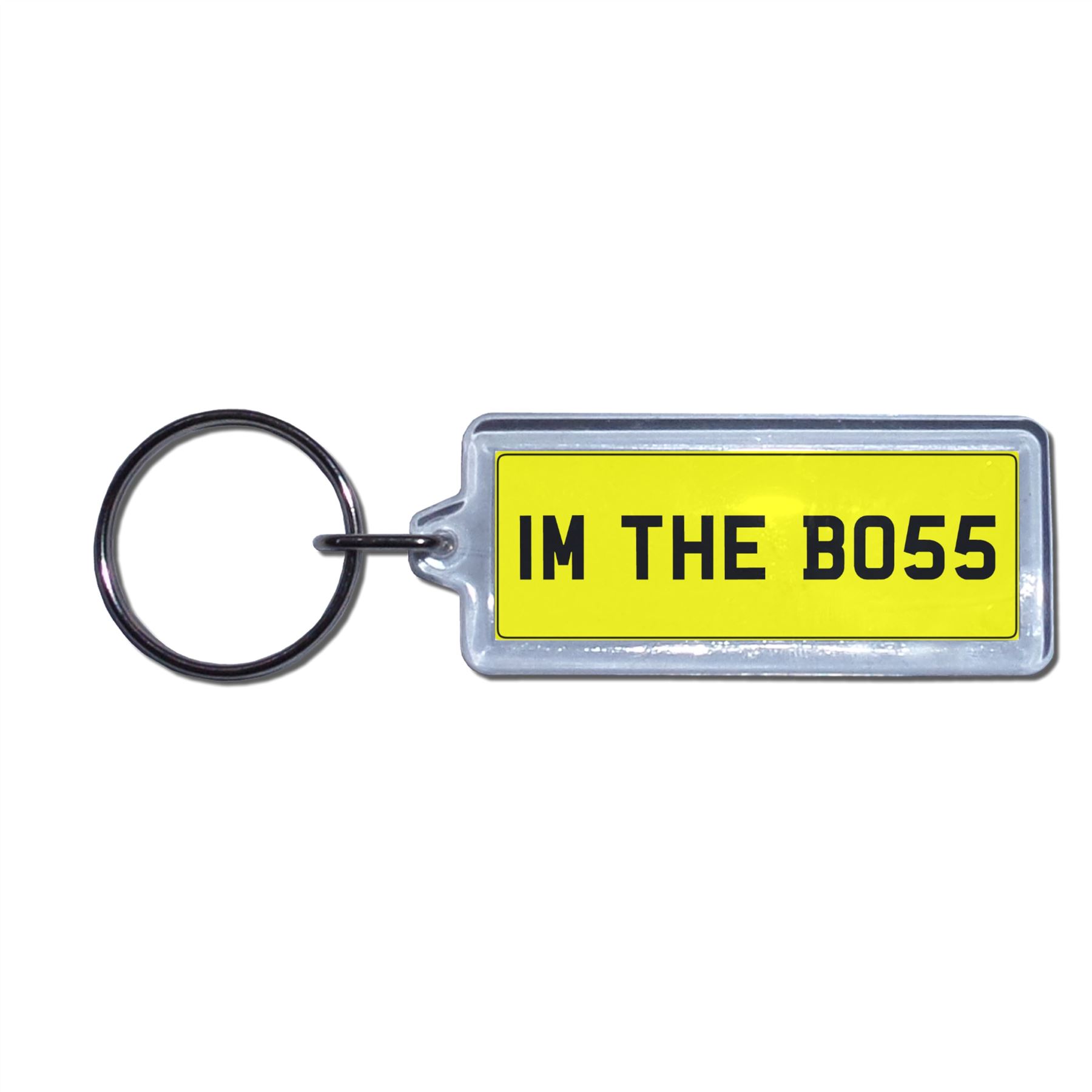 IM THE BOSS - UK Number Plate Key Ring | Choose Medallion / Plastic / Metal - Picture 3 of 8