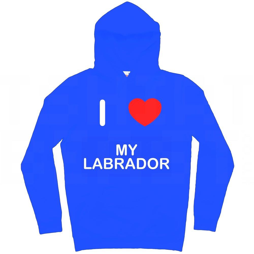 My Labrador I Love Hoodie Pullover Adult Long Sleeved - Picture 13 of 34