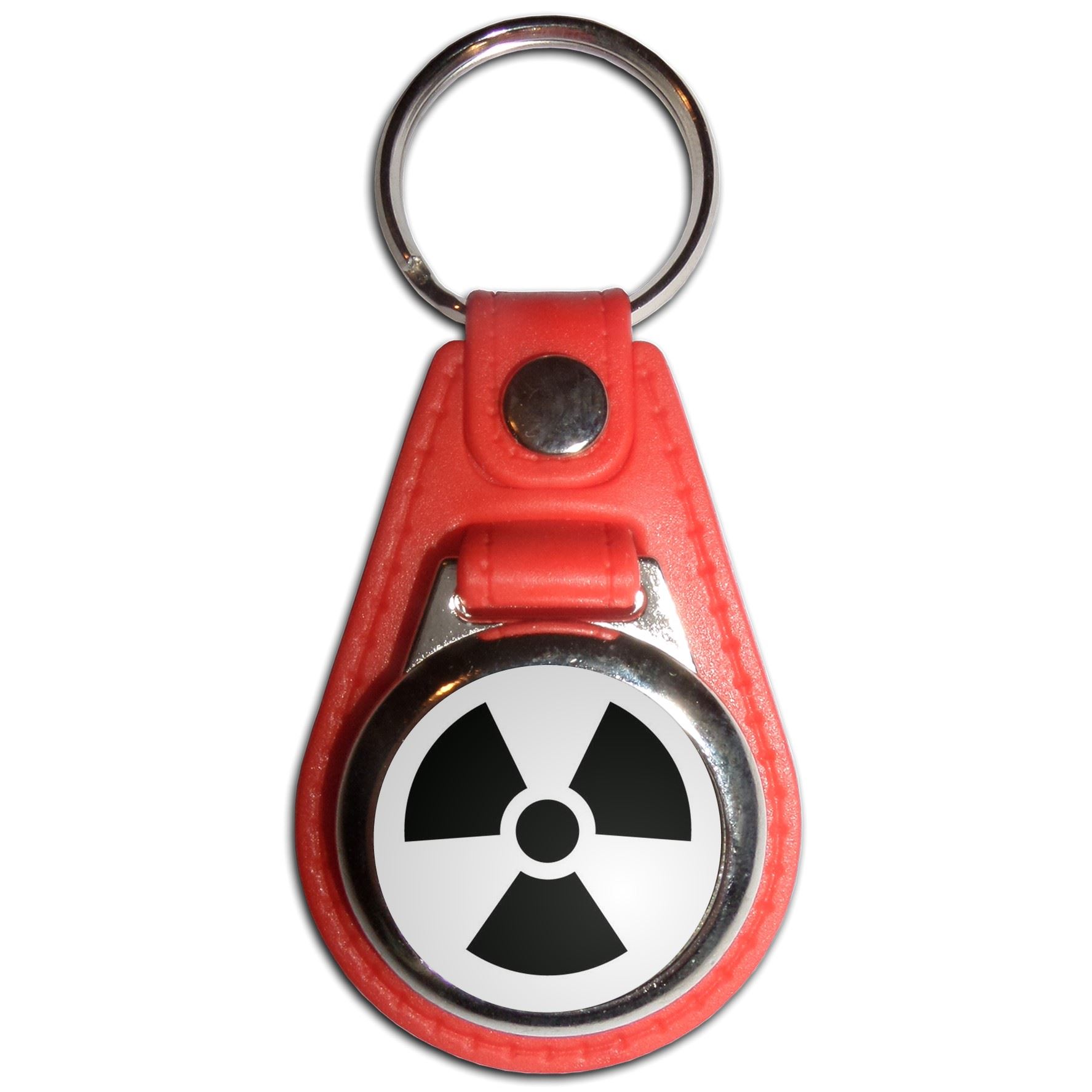 Black Nuclear Symbol Plastic Medallion Key Ring (61mm x 38mm) - Picture 9 of 12