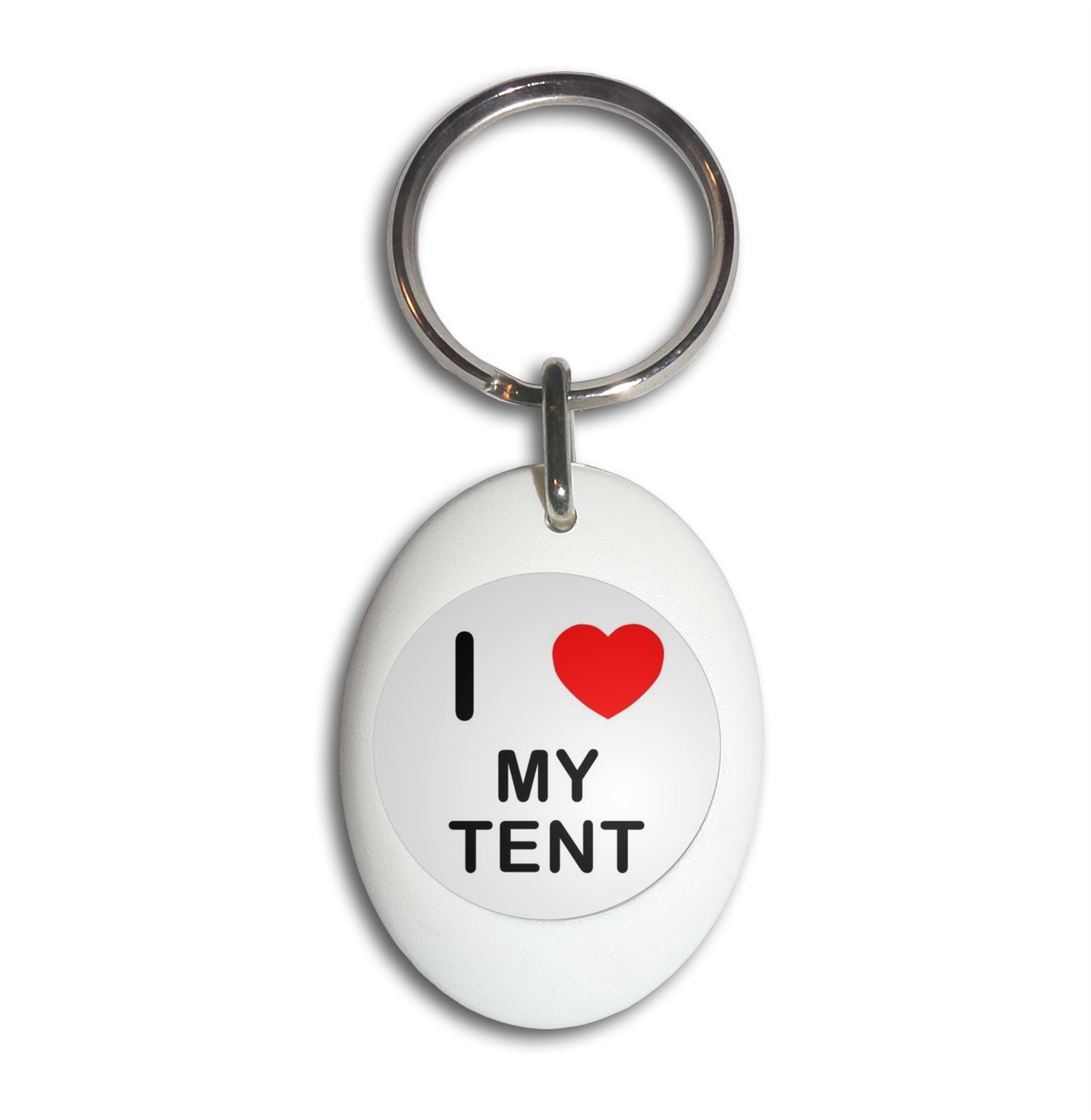 My Tent I Love Heart Plastic Oval Key Ring (43mm x 32.5mm) - Picture 9 of 10