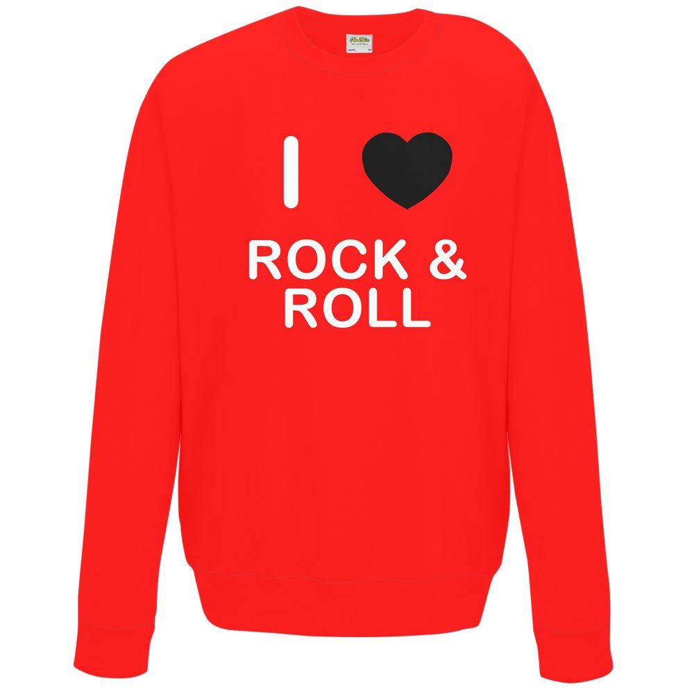 Rock and Roll I Love Sweater Pullover Erwachsene Rundhals Langarm Sweatshirt - Bild 21 von 34