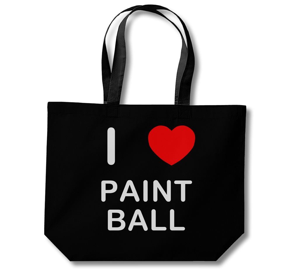 Bolsa de compras de algodón Paint Ball I Love (negro, blanco, natural) - Imagen 5 de 8