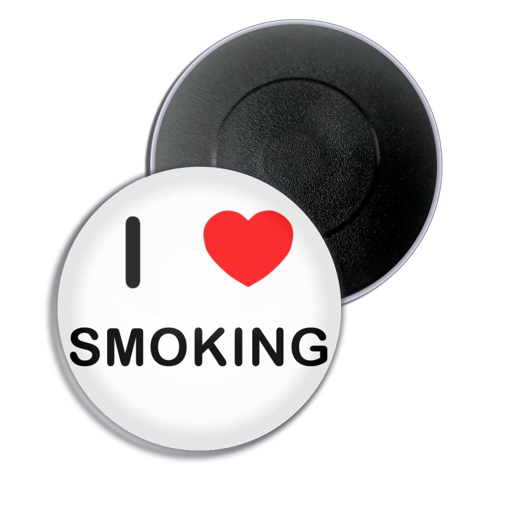 Smoking I Love Heart Fridge Magnet Button Badge (25, 55 or 77mm) - Picture 3 of 4