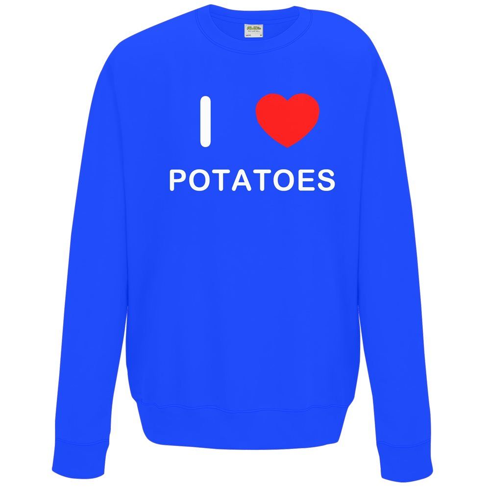 Potatoes I Love Sweater Pullover Adult Crew Neck Long Sleeved Sweatshirt - Picture 13 of 34