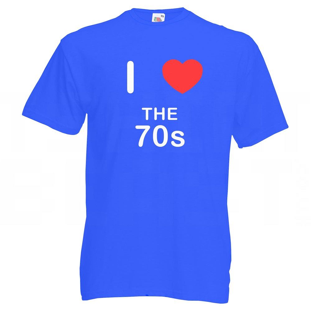 The 70's I Love T-Shirt Tee Erwachsene Rundhals Kurzarm - Bild 17 von 34