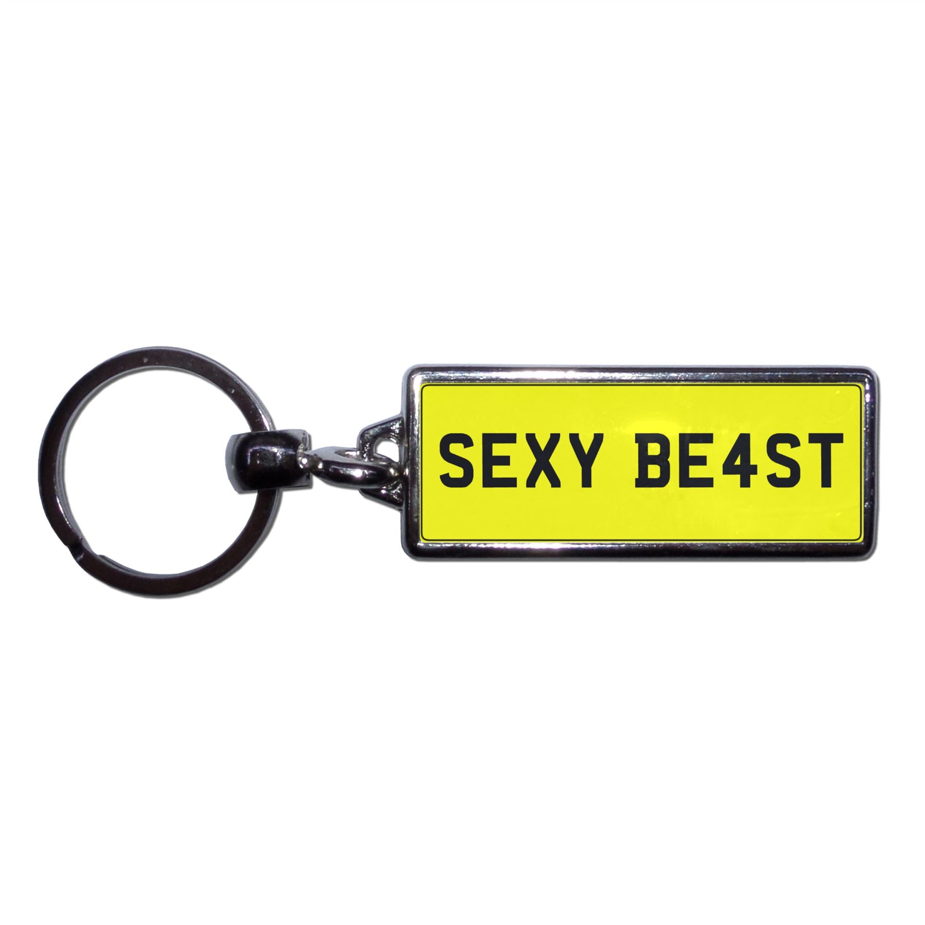SEXY BEAST - UK Number Plate Key Ring | Choose Medallion / Plastic / Metal - Picture 7 of 8