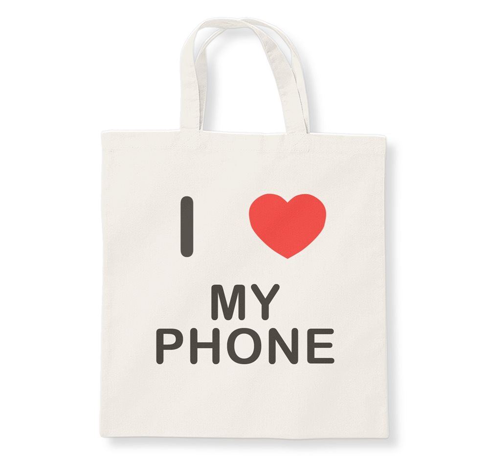 My Phone I Love Tragetasche wiederverwendbar Baumwolle Einkaufstasche - Bild 3 von 8