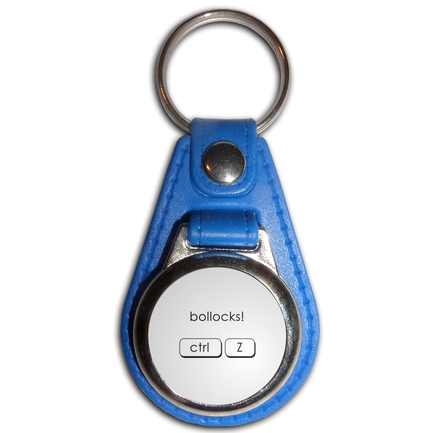 Ctrl Z b*llocks Plastic Medallion Key Ring (61mm x 38mm) - Picture 5 of 12