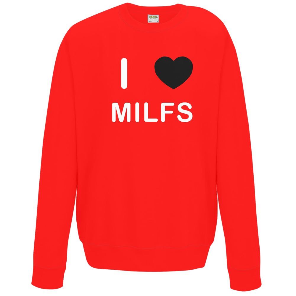 Milfs I Love Sweater Pullover Adult Crew Neck Long Sleeved Sweatshirt - Picture 23 of 34