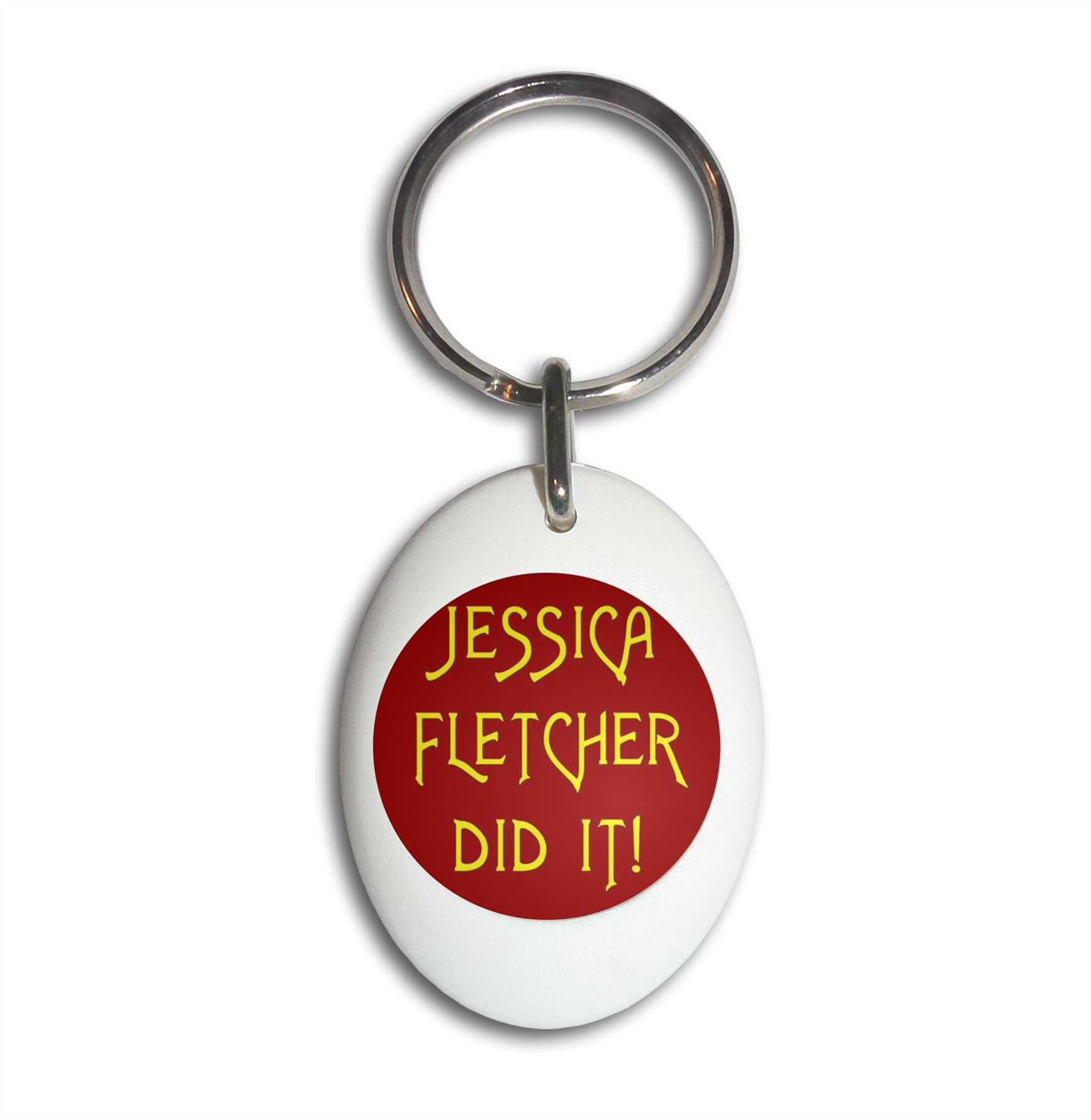Jessica Fletcher Did It Plastic Oval Key Ring (43mm x 32.5mm) - Picture 9 of 10