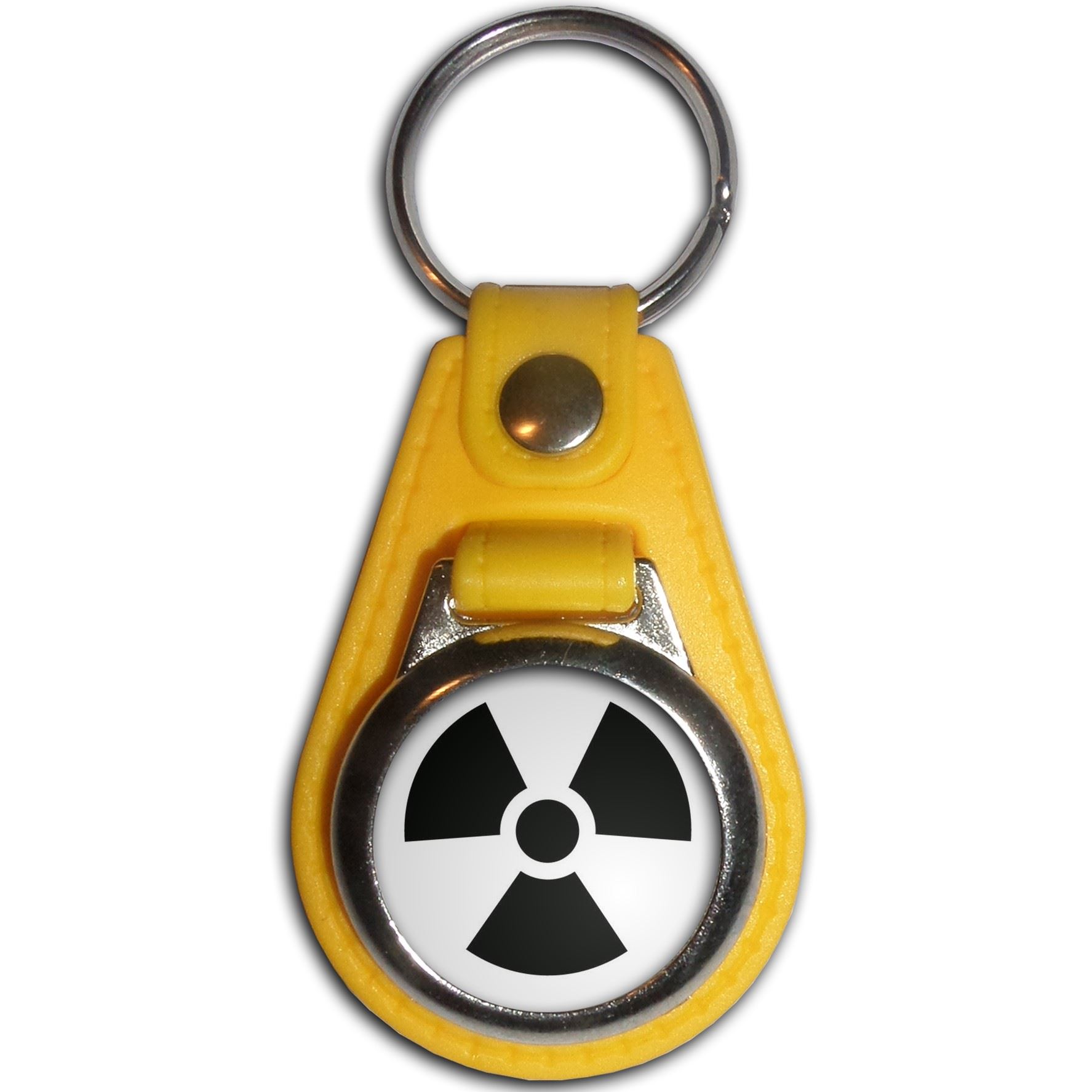 Black Nuclear Symbol Plastic Medallion Key Ring (61mm x 38mm) - Picture 11 of 12