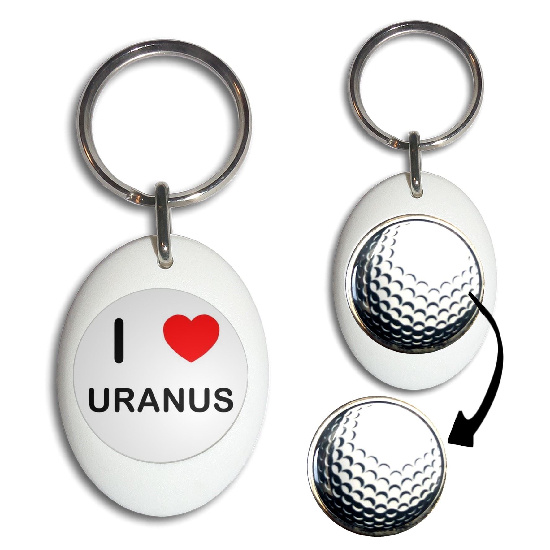 Uranus I Love Golf Ball Marker Key Ring (43mm x 33mm) - Picture 11 of 12