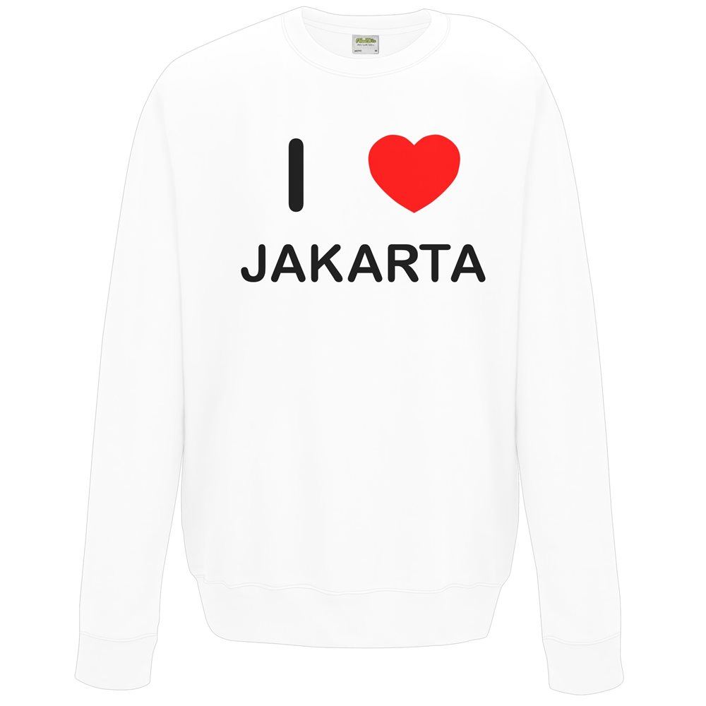 Jakarta I Love Sweater Pullover Erwachsene Rundhals Langarm Sweatshirt - Bild 33 von 34