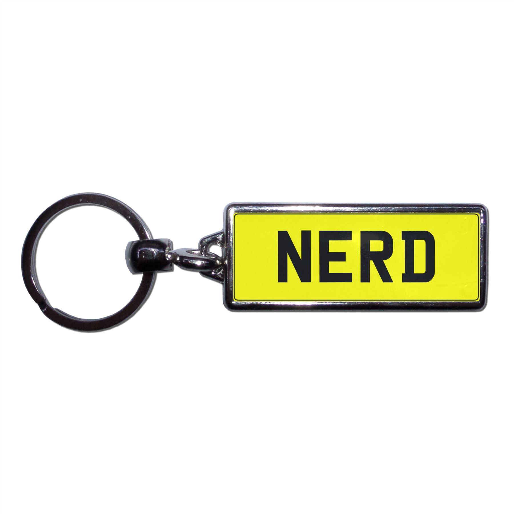 NERD - UK Number Plate Key Ring | Choose Medallion / Plastic / Metal - Picture 7 of 8