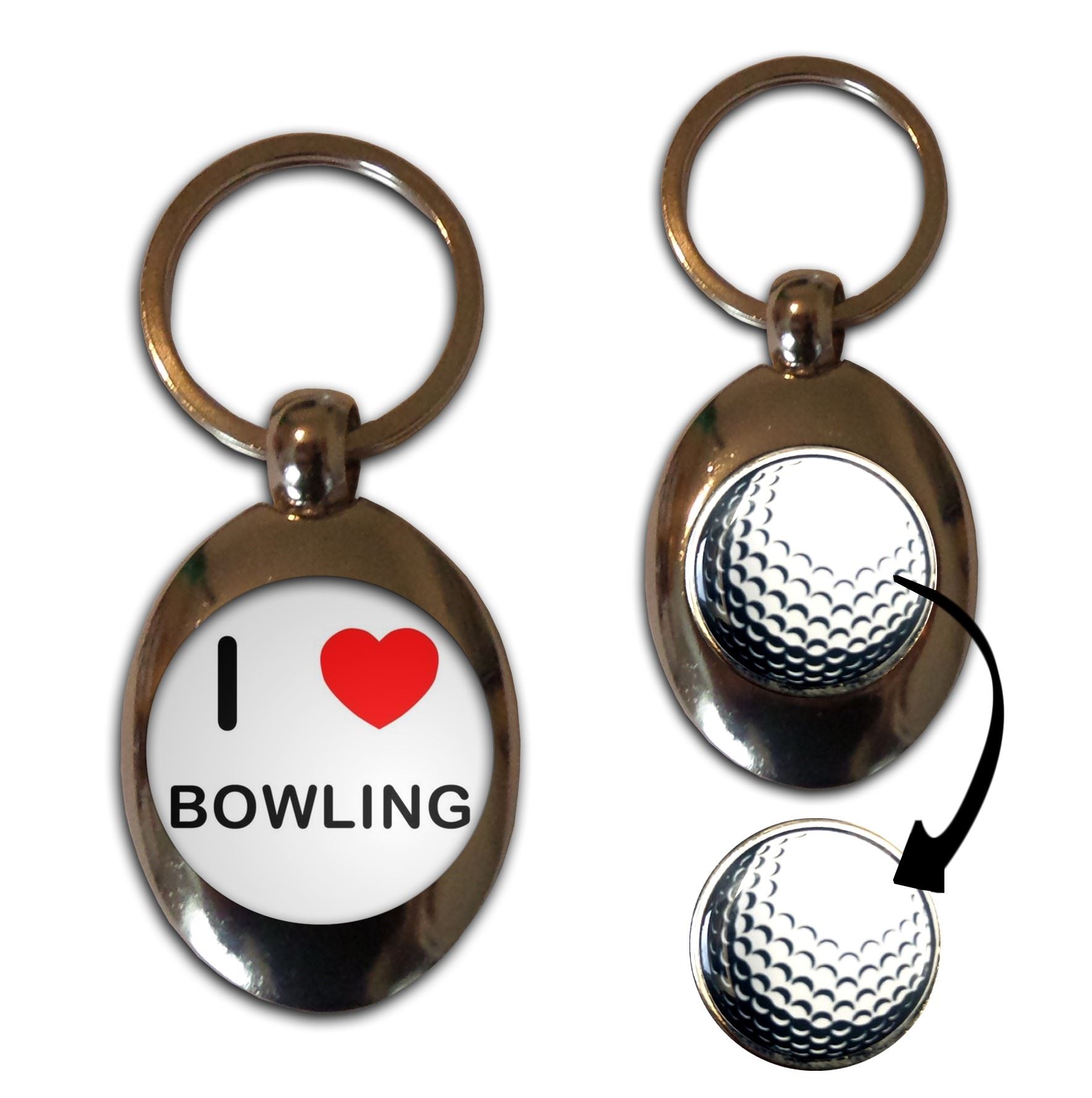 Bowling I Love Golf Ball Marker Key Ring (43mm x 33mm) - Picture 9 of 12