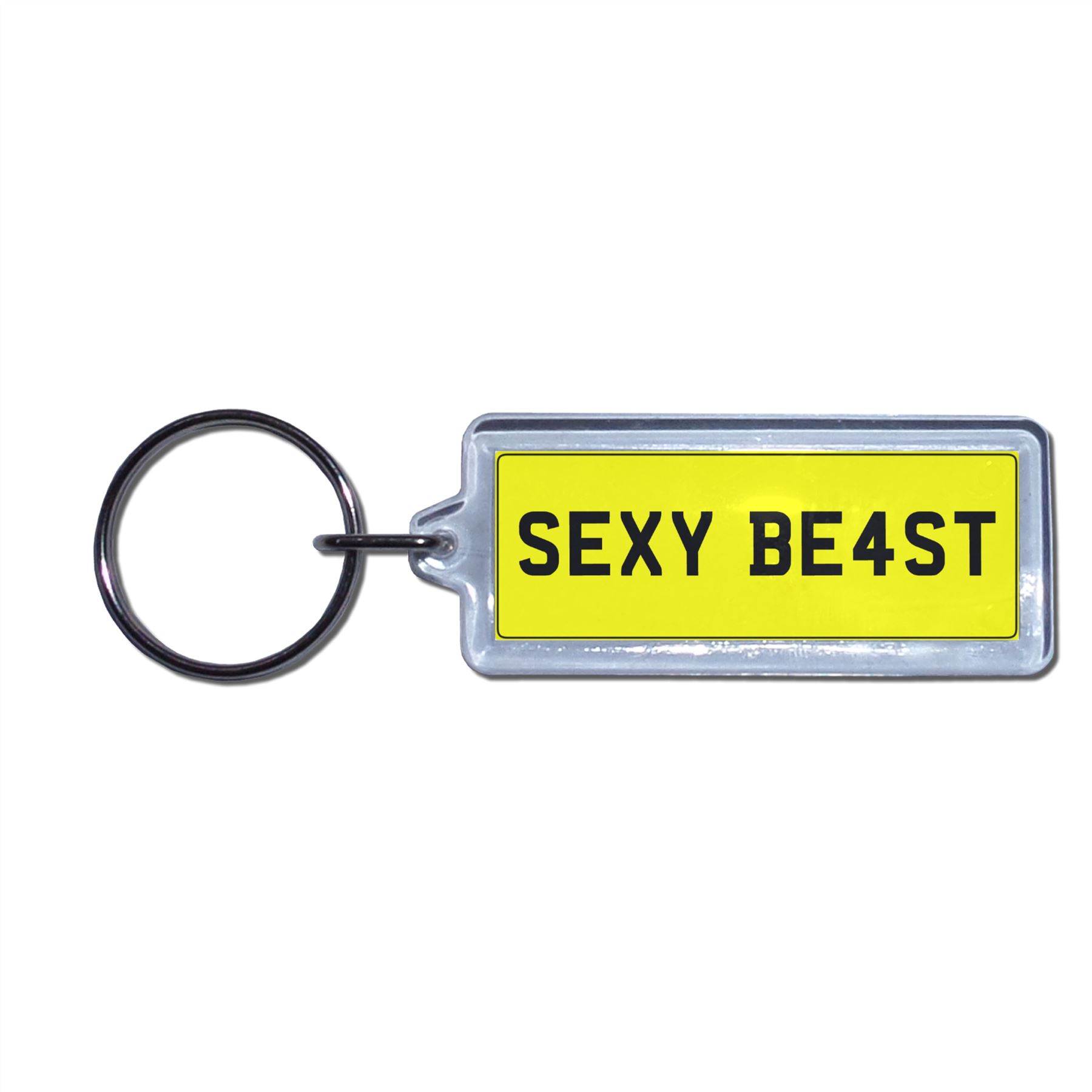 SEXY BEAST - UK Number Plate Key Ring | Choose Medallion / Plastic / Metal - Picture 3 of 8
