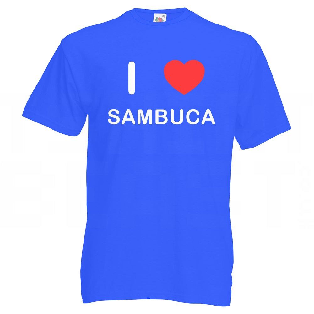 Sambuca I Love T-Shirt Tee Erwachsene Rundhals Kurzarm - Bild 15 von 34