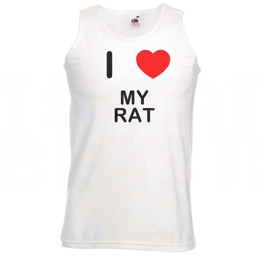 My Rat I Love Heart Vest Adult Crew Neck Athletic Gym Vest - Picture 15 of 18