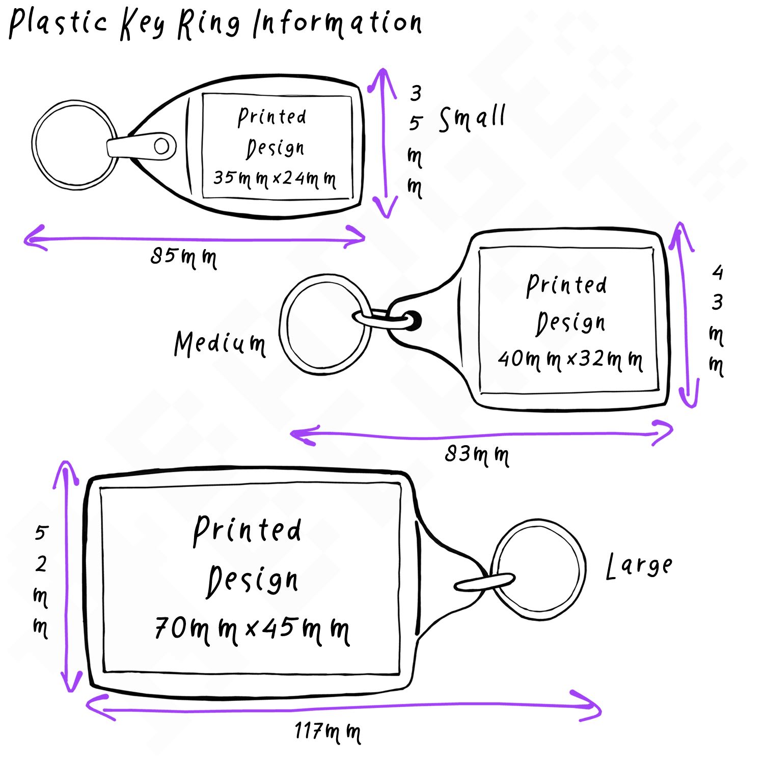 My Husband I Love Heart Clear Plastic Key Ring (S, M or L) - Picture 8 of 8