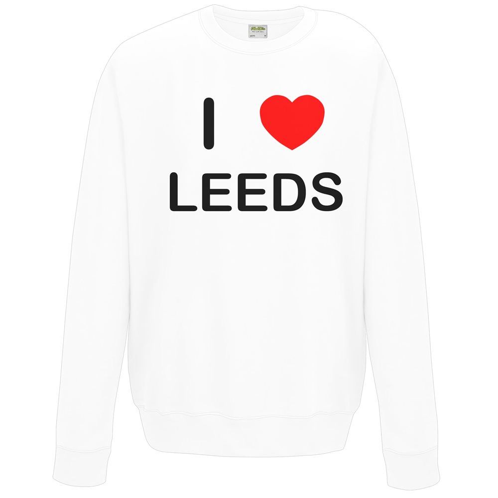 Leeds I Love Sweater Pullover Adult Crew Neck Long Sleeved Sweatshirt - Picture 33 of 34