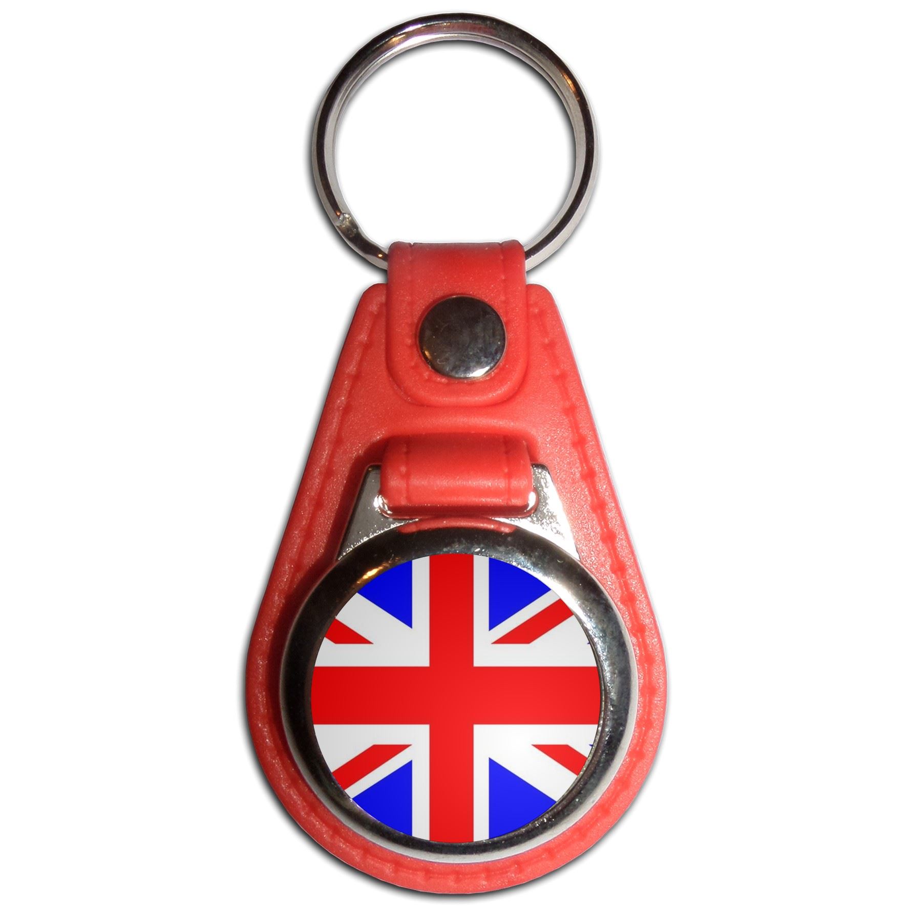 Union Jack UK Flag Plastic Medallion Key Ring (61mm x 38mm) - Picture 9 of 12
