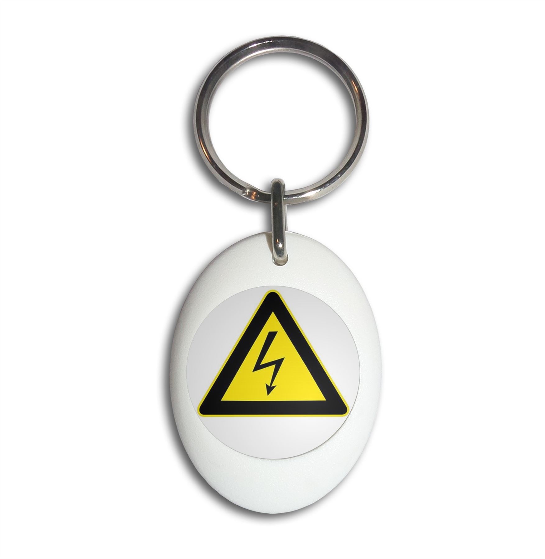 High Voltage Plastic Oval Key Ring (43mm x 32.5mm) - Picture 9 of 10