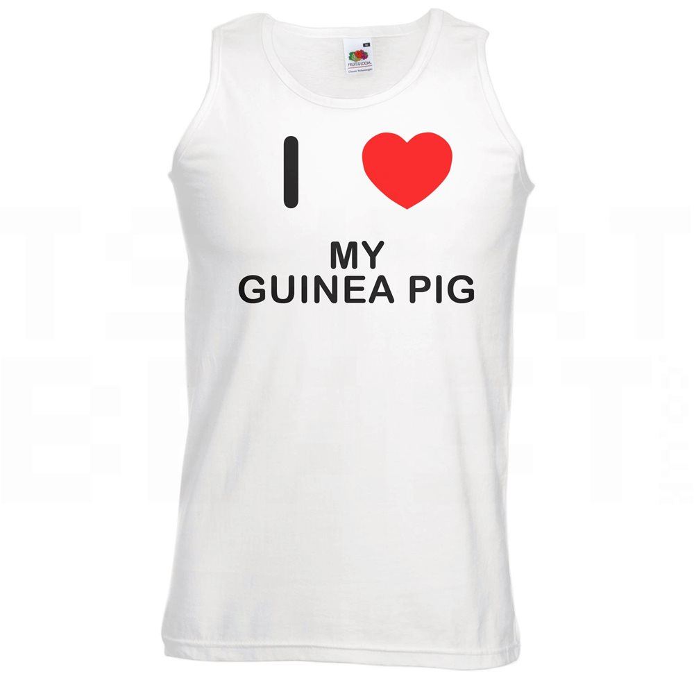 My Guinea Pig I Love Heart Vest Adult Crew Neck Athletic Gym Vest - Picture 17 of 18