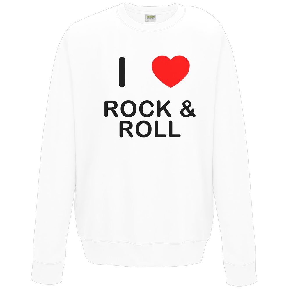 Rock and Roll I Love Sweater Pullover Erwachsene Rundhals Langarm Sweatshirt - Bild 31 von 34