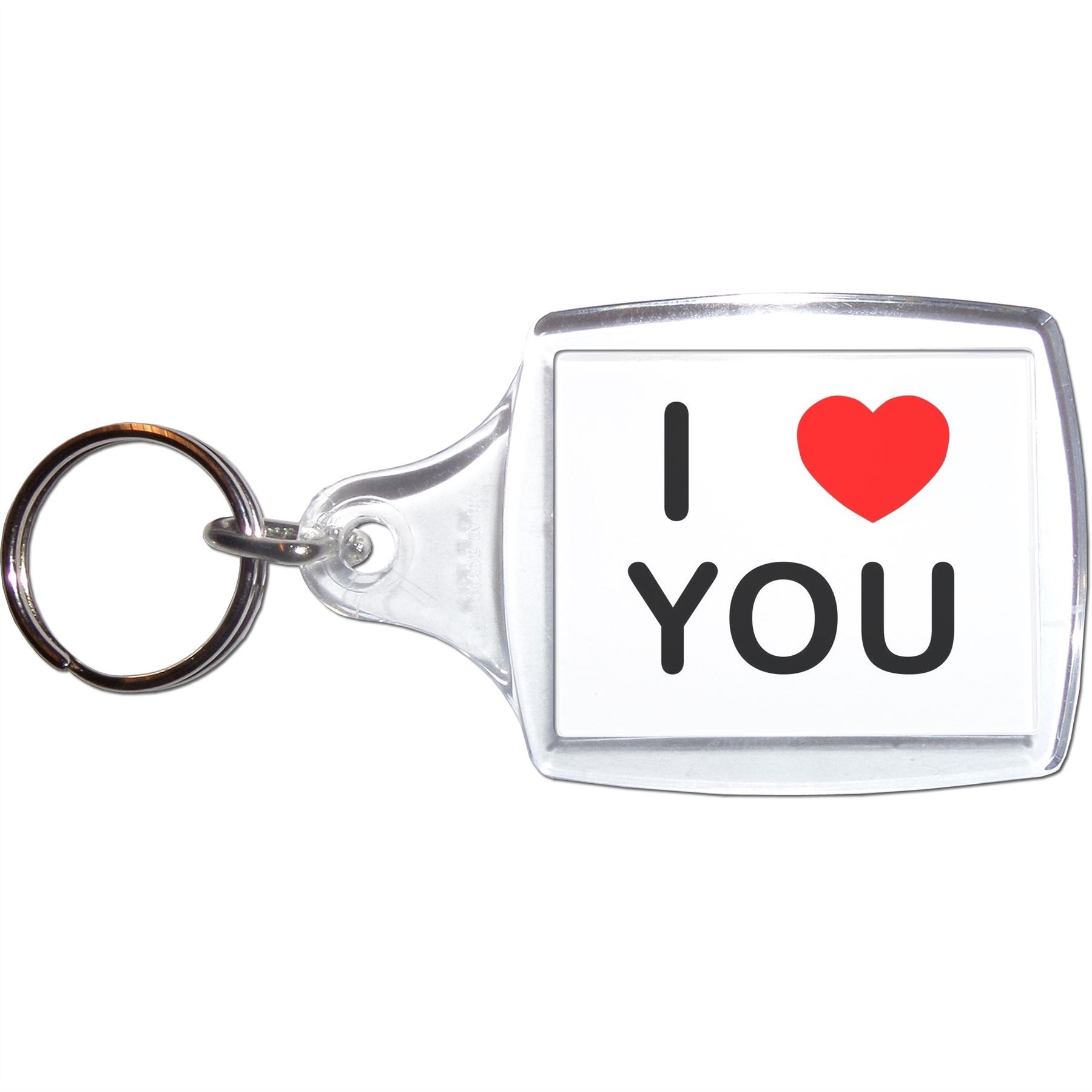 You I Love Heart Clear Plastic Key Ring (S, M or L) - Picture 5 of 8