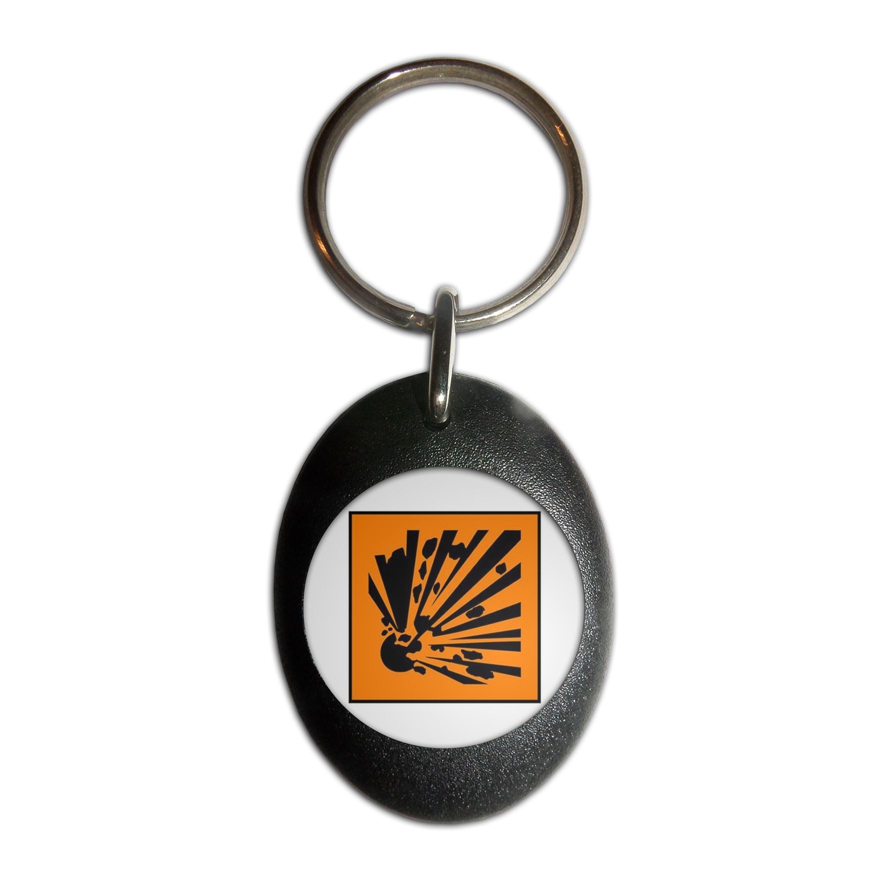 Explosives Plastic Oval Key Ring (43mm x 32.5mm) - Picture 3 of 10